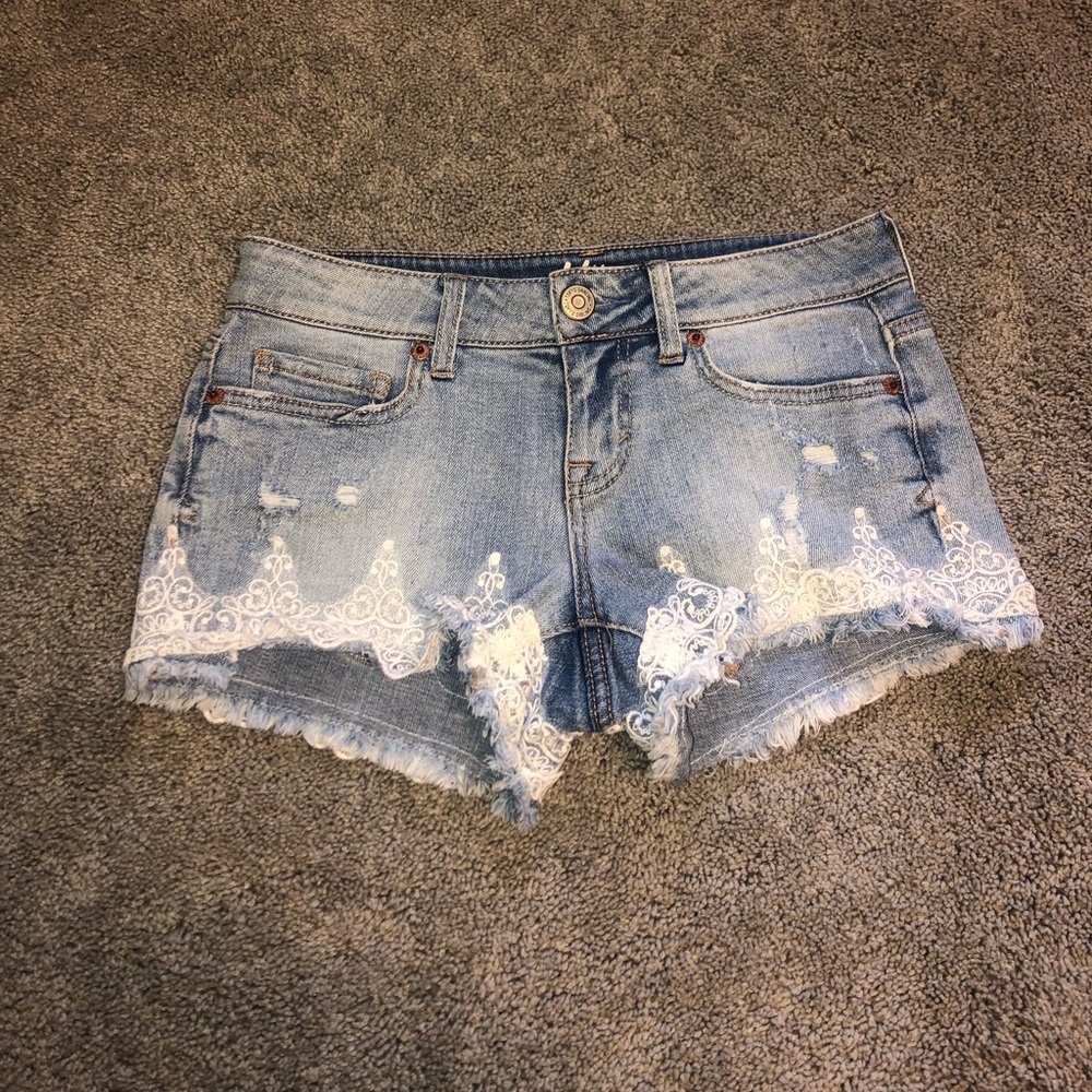 Charlotte Russe Jean shirt with white lace size 00
